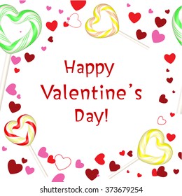 Happy Valentine's day card. Vector illustration.
