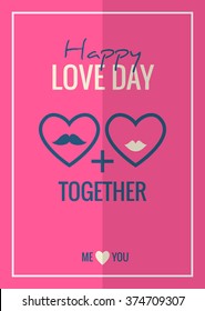 Happy Valentines Day Card. Vector vintage design