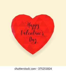 Happy Valentines Day Card. Vector Illustration. Template. Flyer or invitation card. 