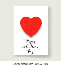 Happy Valentines Day Card. Vector Illustration. Template. Flyer or invitation card.