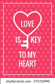 Happy Valentines Day Card. Vector vintage design