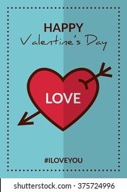 Happy Valentines Day Card. Vector vintage design
