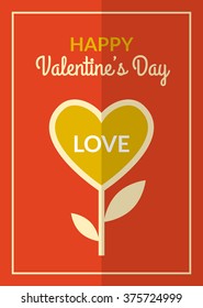Happy Valentines Day Card. Vector vintage design
