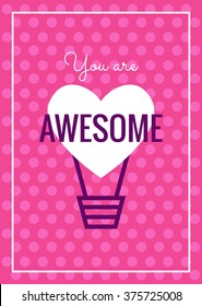 Happy Valentines Day Card. Vector vintage design