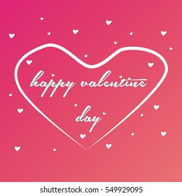 Happy Valentines Day Card. Vector Illustration