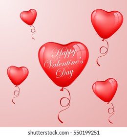 Happy Valentines Day Card. Vector Illustration