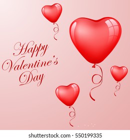 Happy Valentines Day Card. Vector Illustration