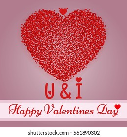 Happy Valentines Day Card. Vector Illustration