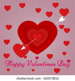 Happy Valentines Day Card. Vector Illustration