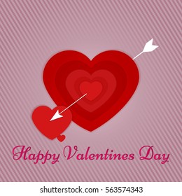 Happy Valentines Day Card. Vector Illustration