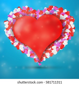 Happy Valentines Day Card. Vector Illustration