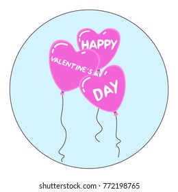 Happy Valentines Day card. Vector illustration.