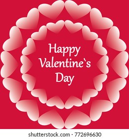Happy Valentine`s Day card. Vector abstract background with hearts.