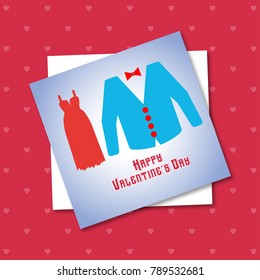 Happy Valentine's day card vector with pink background