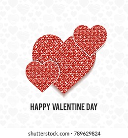 Happy Valentine's day card vector with hearts pattern
