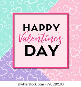 Happy Valentines day card. Vector greeting card