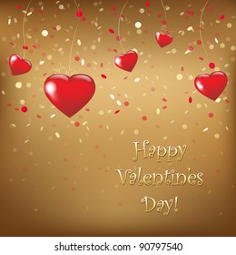 Happy Valentines Day Card, Ilustración vectorial