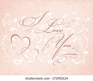 Happy valentines day card. Vintage floral  background. Vector illustration.