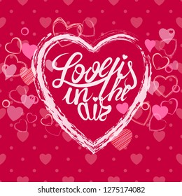 Happy Valentine's day card wuth brush painted heart decoration