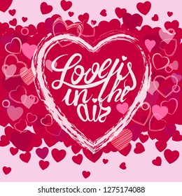 Happy Valentine's day card wuth brush painted heart decoration
