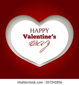 Happy Valentine's Day cardon on red background , vector illustration. svg
