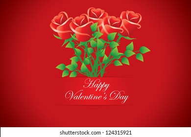 Happy Valentine's day cards. Bouquet of red roses. Vectors
