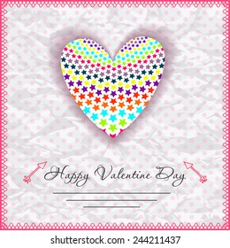 happy valentines day cards with heart on background. Vector illustration