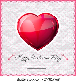 happy valentines day cards with heart on background. Vector illustration