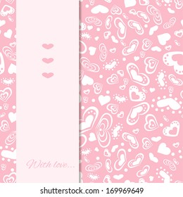 happy valentines day cards with hearts and frame.