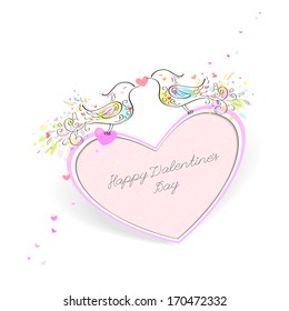 happy valentines day cards with hearts end birds