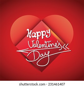 Happy Valentines day cards with  hearts and arrow. Love.