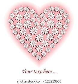 happy valentines day cards with ornaments, hearts