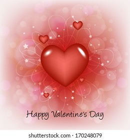 Happy valentines day cards with ornaments, hearts, ribbon, angel and arrow/ All you need is love