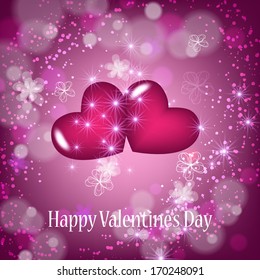 Happy valentines day cards with ornaments, hearts, ribbon, angel and arrow/ All you need is love