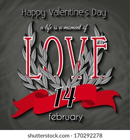 Happy valentines day cards with ornaments, / All you need is love. Happy Valentine's Day Hand Lettering - Typographical Background