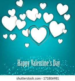 Happy valentines day cards with ornaments, hearts