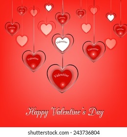 Happy valentines day cards with ornaments, hearts, ribbon, angel and arrow/ All you need is love