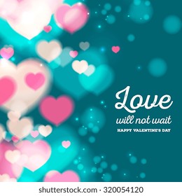 Happy valentines day cards with ornaments, hearts, ribbon, angel and arrow/ All you need is love