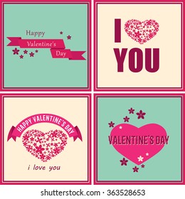 Valentines Day Illustrations Typography Elements Stock Vector (Royalty ...