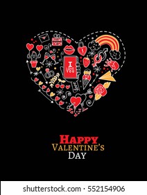 happy valentines day cards with ornaments hearts