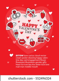 happy valentines day cards with ornaments hearts