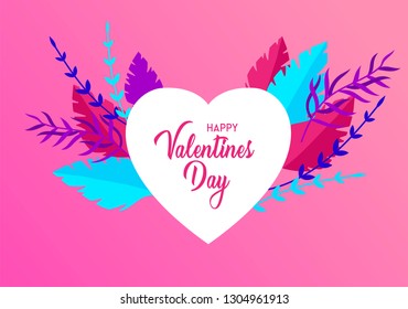 Happy Valentines day cards template with in love isolated in heart on a colorful abstract background, typography poster elements, festive composition design, vector illustration