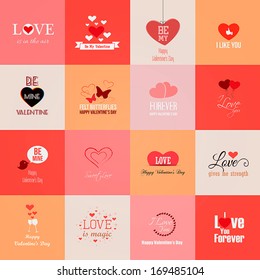 Happy valentines day cards. Vector