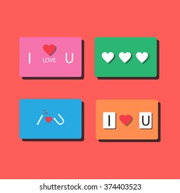 Happy valentines day and cards. vector background