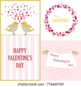 Happy valentines day cards. Vector