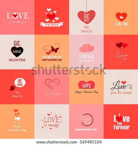 Happy valentines day cards. Vector