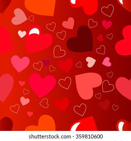 Happy valentines day card.vector. The background with hearts. The seamless pattern.