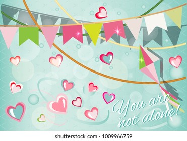 Happy valentines day card.vector.flyer background with hearts.