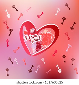 Happy valentines day card.vector.flyer background with hearts