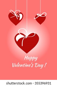 Happy valentines day card.vector.flyer background with  hearts.